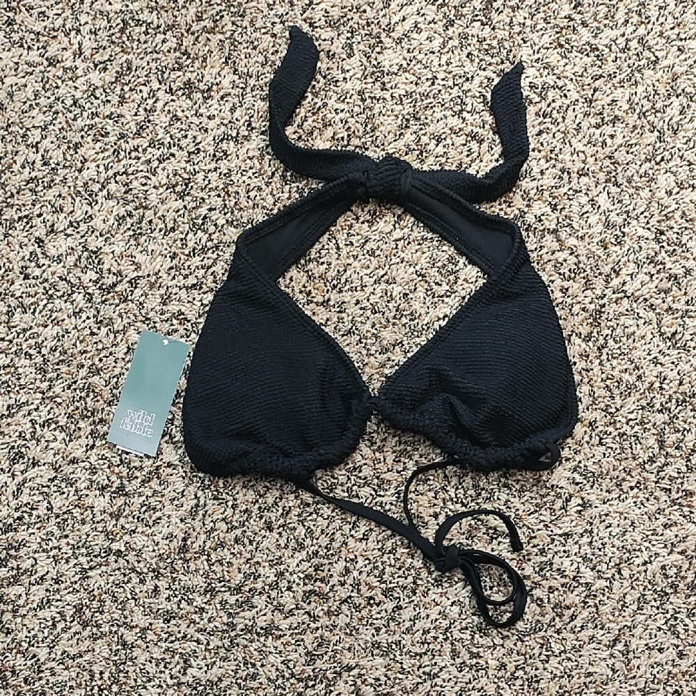 Wild Fable | Black Halter Bikini Top